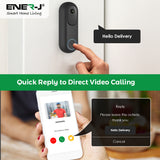Ener-J Smart Flexi Wireless or Wired Video Doorbell with USB Chime | SHA5357