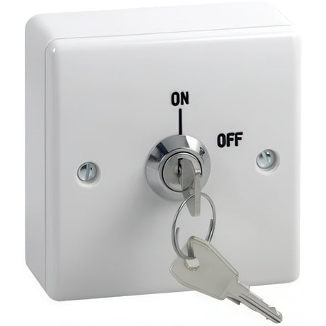 STP Surface Mount 2-Position Key Switch, White - STP-KS-2S