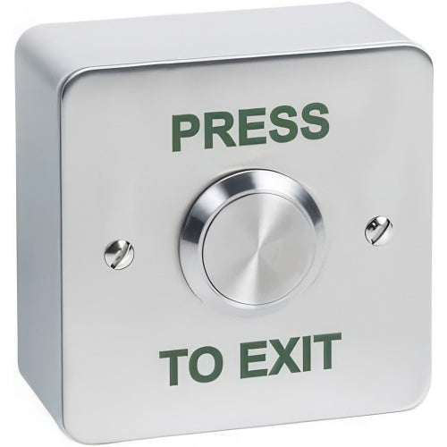 STP Surface Exit Button, 25mm, Stainless Steel - STP-SPB003S