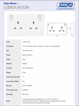 13 Amp Converter Socket – Converts 1 Gang to 2 Gang Switched - LGBULKCON