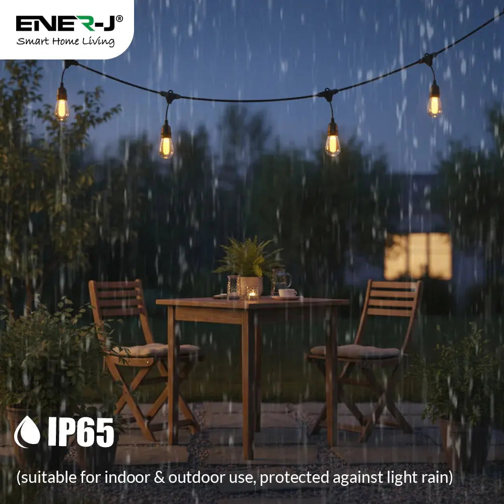 Ener-J LED Filament Bulb Festoon Light Kit 15m Flame Effect - T607