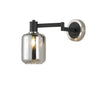 Adamson Adjustable Swing Arm Wall x 1 x E14 Satin Nickel/Satin Black/Smoke Striped Cylinder Glass
