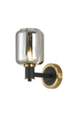 Adamson Wall x 1 x E14 Brass/Satin Black/Smoke Striped Cylinder Glass