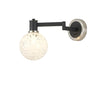 Adamson Adjustable Swing Arm Wall x 1 x E14 Satin Nickel/Satin Black/White Round Speckled Glass