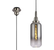 Allardyce 1 Light Pendant E27 With 16cm Cylinder Glass, Polished Nickel/Matt Black/Smoked/Clear
