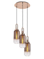 Allardyce Round 3 Light Pendant With 16cm Cylinder Glass, Copper/Matt Black Copper/Clear