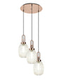Allardyce Round 3 Light Pendant With 20cm Almond Ribbed Glass, Copper/Matt Black Champagne