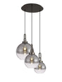 Allardyce 2m Round Pendant 3 x E27 With Various Glasses, Antique Silver/Smoked/Matt Black
