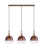 Allardyce Linear Pendant 3 x E27 With 28cm Trapezium Glass, Copper/Clear/Matt Black