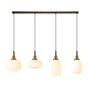 Allardyce Linear Pendant 4 x E27 With Various Glasses, Brass Gold/Opal/Matt Black