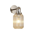 Allardyce Wall Light Switched, 1 x E27, Polished Nickel With 14cm Tubular Ribbed Glass, Champagne