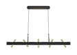 Almond Linear Pendant , 10 x 2W LED, 3000K, Sand Black, Gold