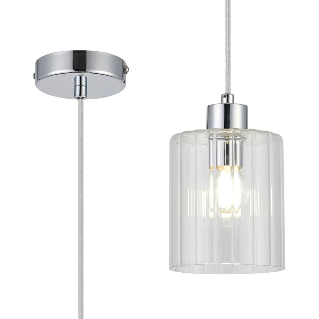 Altidore Pendant, 1 x E14, IP44, Polished Chrome/Clear Glass