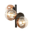 Armfield Wall Lamp, 3 x G9, Satin Black/Copper/Clear Two-Tone Round Spiral Glass (A)