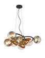 Armfield 88cm Twisted Pendant, 9 x G9, Satin Black/Chrome/Copper/Gold/Clear Two-Tone Round Spiral Glass (A)