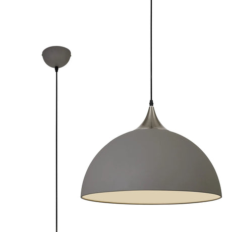 Arnott 50cm Large Pendant, 1 x E27, Sand Grey/Satin Nickel