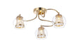 Astle Semi Ceiling, 3 x G9, IP44, French Gold/Clear Glass/Clear Crystal