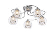 Astle Semi Ceiling, 5 x G9, IP44, Polished Chrome/Clear Glass/Clear Crystal