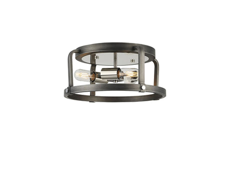 Atkins Flush Round 3 x E27, Pewter/Polished Nickel