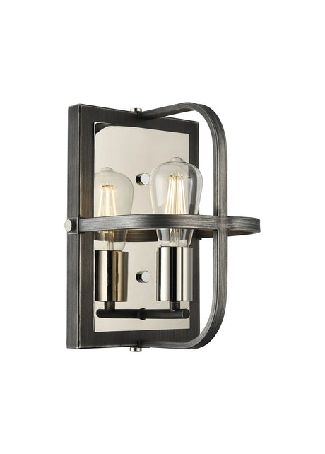 Atkins Wall Lamp 1 x E27, Pewter/Polished Nickel