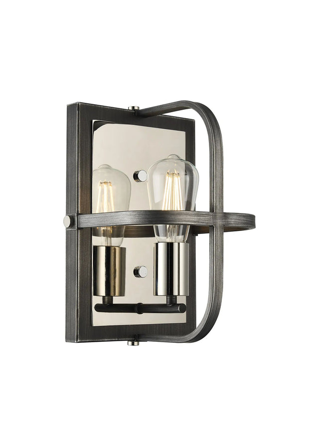 Atkins Wall Lamp 1 x E27, Pewter/Polished Nickel
