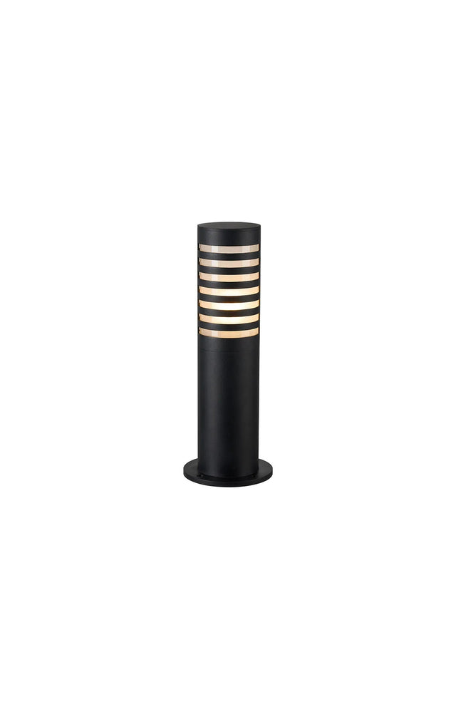 Ballard 44.5cm Post Lamp With Lined Acrylic Shade, 1 x E27, IP54, Black/Frosted, 2yrs Warranty