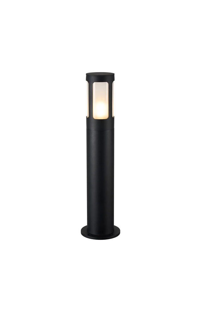 Ballard 64.5cm Post Lamp With Window Acrylic Shade, 1 x E27, IP54, Black/Frosted, 2yrs Warranty