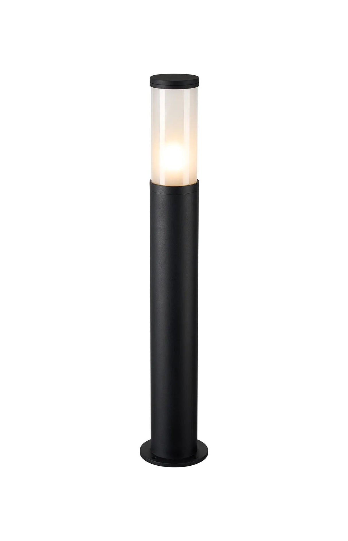 Ballard 88.5cm Post Lamp With Tall Plain Acrylic Shade, 1 x E27, IP54, Black/Frosted, 2yrs Warranty