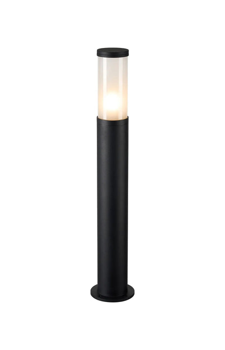 Ballard 88.5cm Post Lamp With Tall Plain Acrylic Shade, 1 x E27, IP54, Black/Frosted, 2yrs Warranty