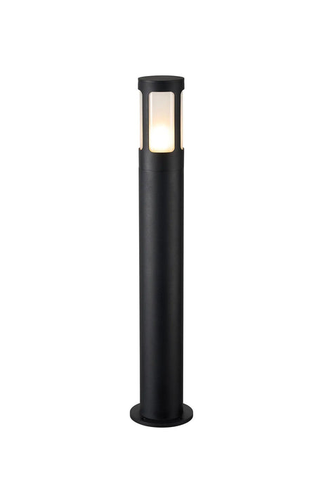 Ballard 84.5cm Post Lamp With Window Acrylic Shade, 1 x E27, IP54, Black/Frosted, 2yrs Warranty
