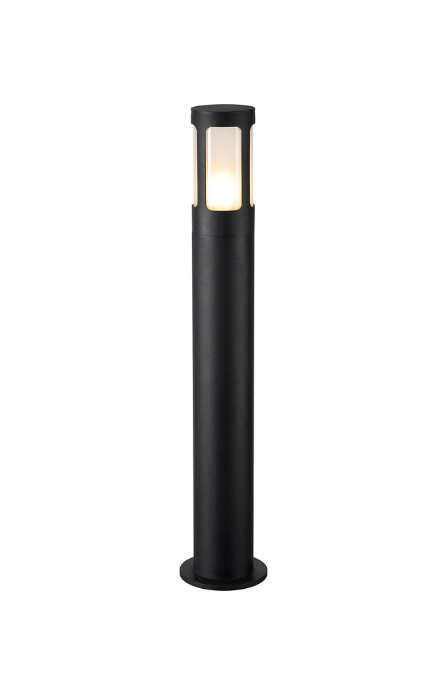 Ballard 84.5cm Post Lamp With Window Acrylic Shade, 1 x E27, IP54, Black/Frosted, 2yrs Warranty