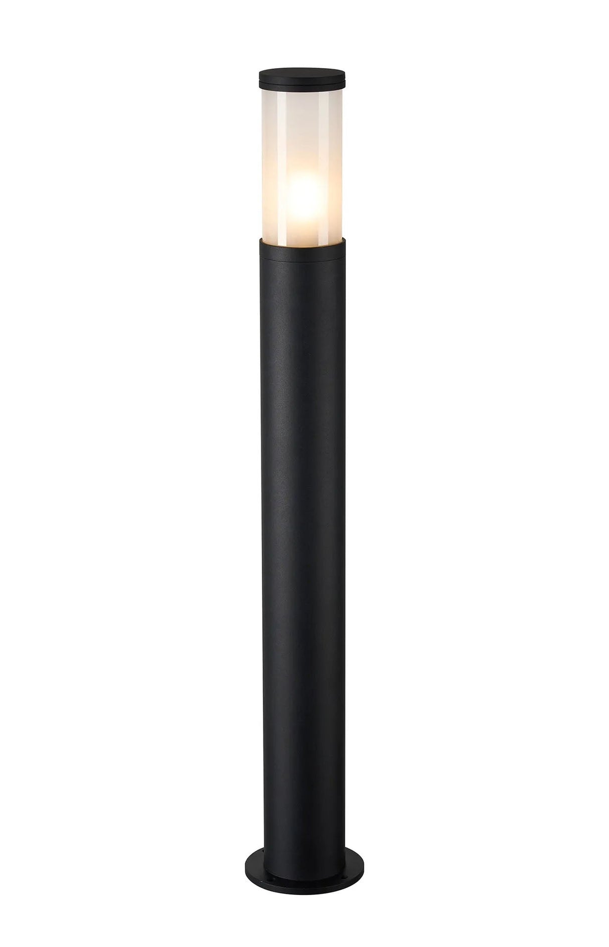 Ballard 106.5cm Post Lamp With Short Plain Acrylic Shade, 1 x E27, IP54, Black/Frosted, 2yrs Warranty