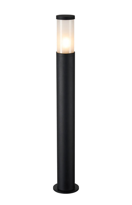 Ballard 106.5cm Post Lamp With Short Plain Acrylic Shade, 1 x E27, IP54, Black/Frosted, 2yrs Warranty
