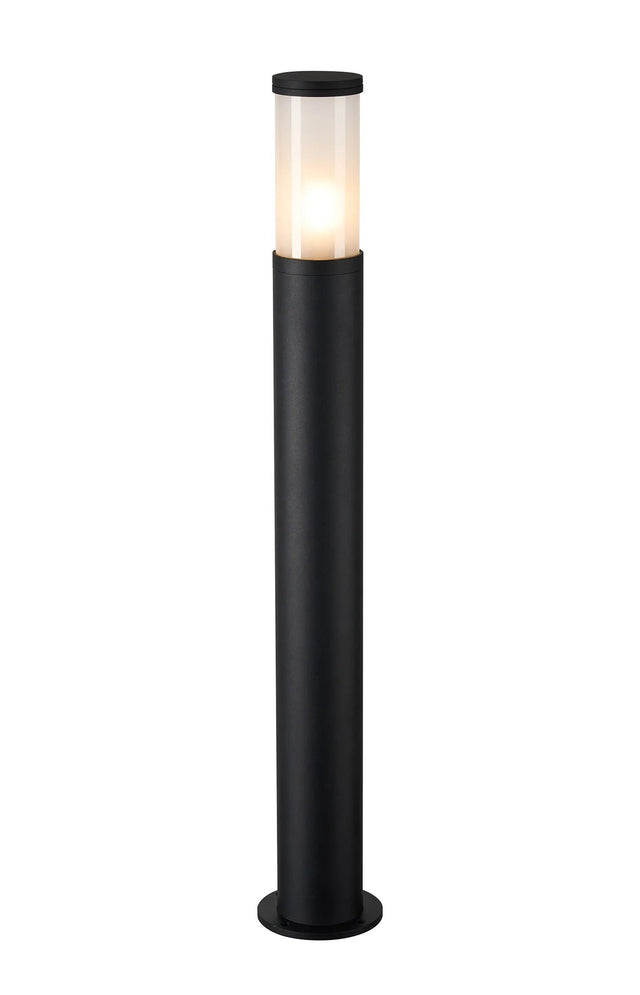 Ballard 106.5cm Post Lamp With Short Plain Acrylic Shade, 1 x E27, IP54, Black/Frosted, 2yrs Warranty