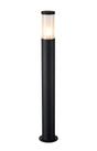 Ballard 106.5cm Post Lamp With Short Plain Acrylic Shade, 1 x E27, IP54, Black/Frosted, 2yrs Warranty