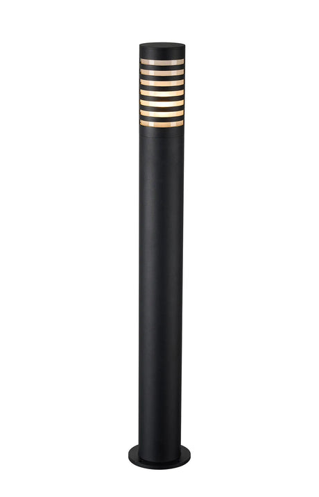 Ballard 104.5cm Post Lamp With Lined Acrylic Shade, 1 x E27, IP54, Black/Frosted, 2yrs Warranty