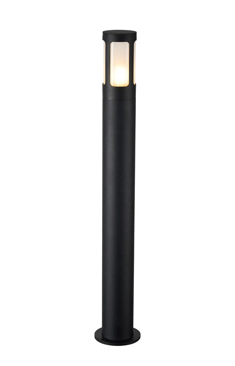 Ballard 104.5cm Post Lamp With Window Acrylic Shade, 1 x E27, IP54, Black/Frosted, 2yrs Warranty