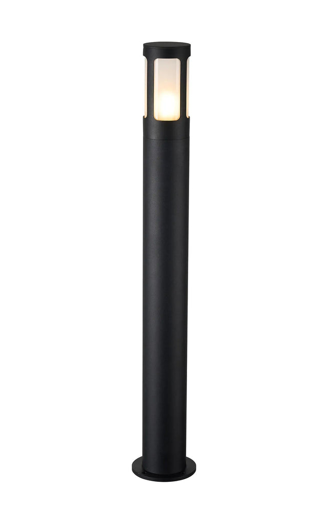 Ballard 104.5cm Post Lamp With Window Acrylic Shade, 1 x E27, IP54, Black/Frosted, 2yrs Warranty