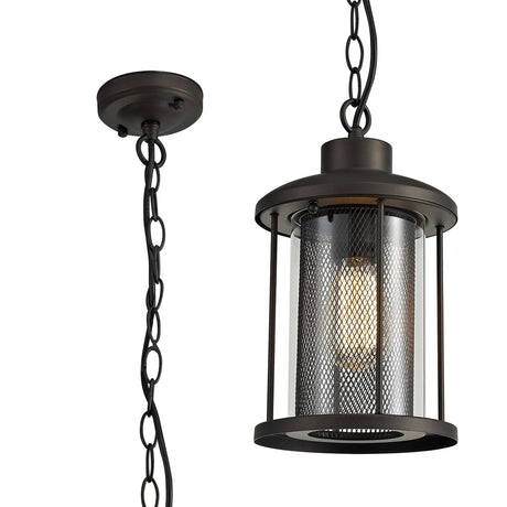 Basey Pendant, 1 x E27, Antique Bronze/Clear Glass, IP54