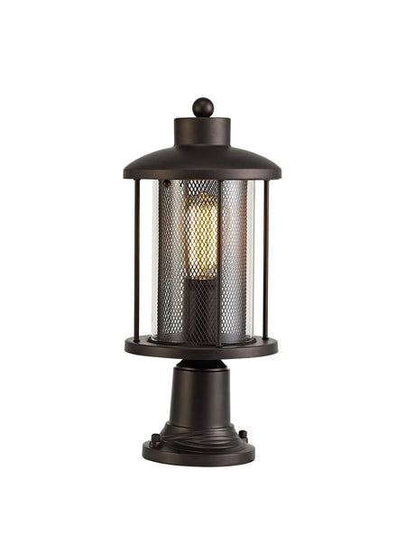 Basey Pedestal Lamp, 1 x E27, Antique Bronze/Clear Glass, IP54