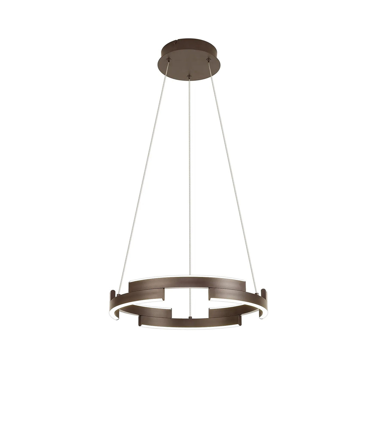 Bass 40cm Pendant, 22W LED, 4000K, 3 Step Dimming, Brown Oxide