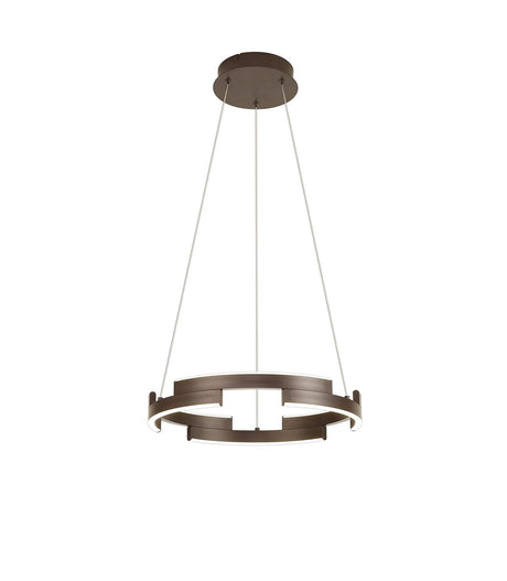 Bass 40cm Pendant, 22W LED, 4000K, 3 Step Dimming, Brown Oxide