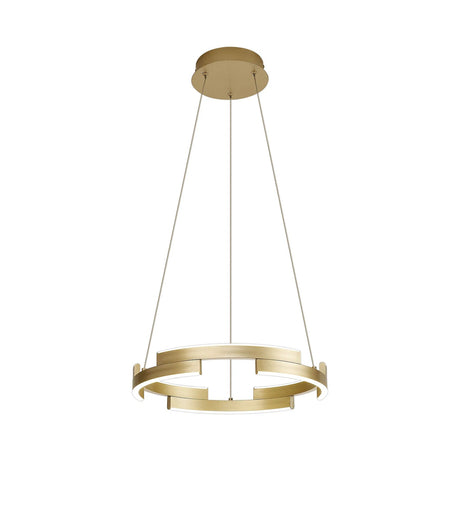 Bass 40cm Pendant, 22W LED, 3500K, 3 Step Dimming, Sand Gold
