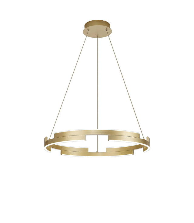 Bass 60cm Pendant, 36W LED, 3500K, 3 Step Dimming, Sand Gold