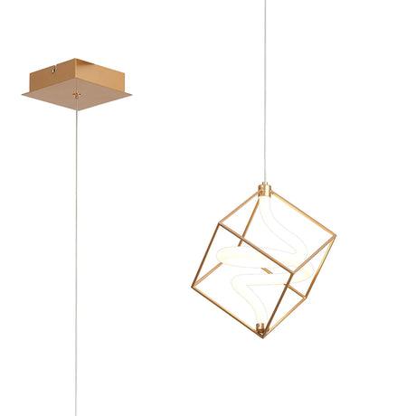 Bath 15cm Single Pendant, 1 Spiral, 11W LED, Triac Dimmable, 3000K, Painted Gold