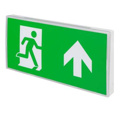 Spectrum 4W LED Emergency Hinged Exit Box - Includes Up Legend - Select Self-Test or Manual Emergency Mode