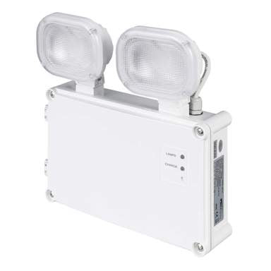 Spectrum 12W LED IP65 Emergency Twin Spot - Non-Maintained - Select Self-Test or Manual Emergency Mode
