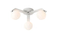 Bellingham Flush Ceiling, 3 x G9, IP44, White/Polished Chrome/Opal Smooth Round Glass