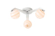 Bellingham Flush Ceiling, 3 x G9, IP44, White/Polished Chrome/Brown Round Marble Effect Glass