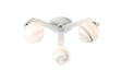 Bellingham Flush Ceiling, 3 x G9, IP44, White/Polished Chrome/Grey Round Marble Effect Glass